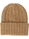 The Elder Statesman Knit Cap In Brown