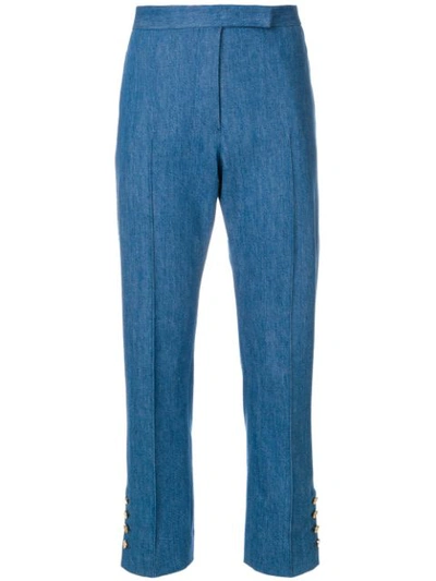 Thom Browne Denim Trousers In Blue