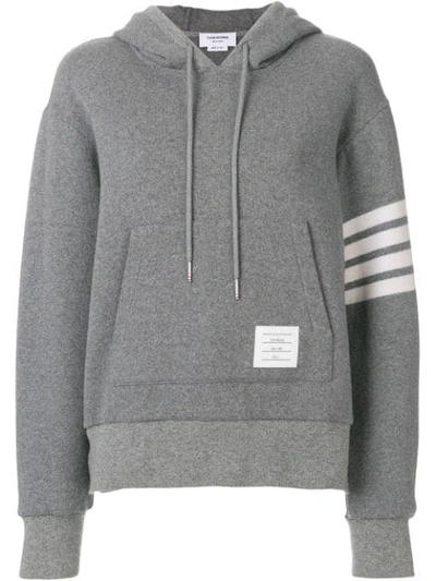 Thom Browne 4-bar Relaxed Cashmere Hoodie In Grey