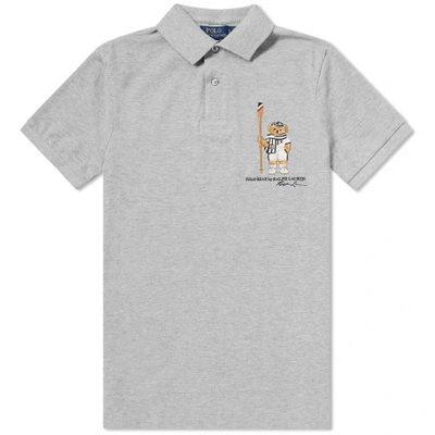 Polo Ralph Lauren Embroidered Bear Polo In Grey