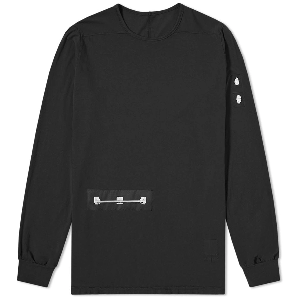 Rick Owens Drkshdw Long Sleeve Level Patch Tee In Black | ModeSens