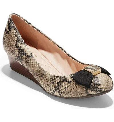 Cole Haan Tali Soft Bow Pump In Snake Print Leather