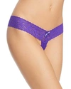 Hanky Panky After Midnight Signature Lace Open-panel Low-rise Thong In Electric Purple