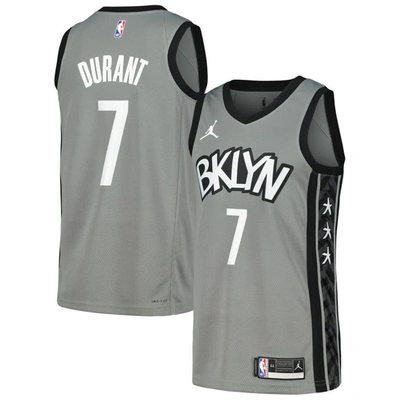 Jordan Brand Nike Kevin Durant Gray Brooklyn Nets Swingman Player Jersey