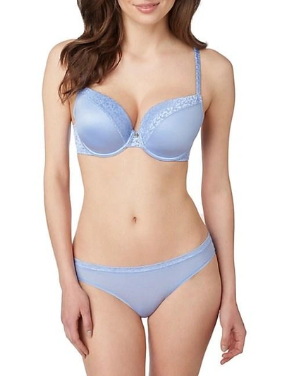 Le Mystere Safari Underwire Push Up Bra In Whisper Blue