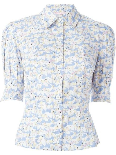 Olympia Le-tan 'white Rabbit' Shirt - Blue