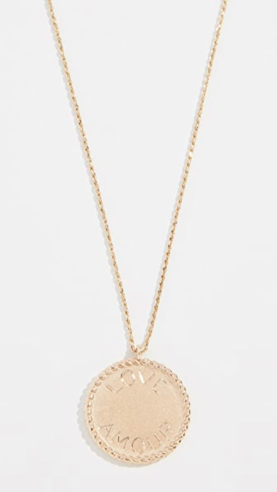 Ariel Gordon Jewelry 14k Imperial Disc Love Amour Necklace In Yellow Gold