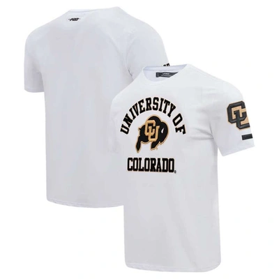 Pro Standard White Colorado Buffaloes Classic Stacked Logo T-shirt