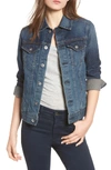 Ag Robyn Button-front Denim Trucker Jacket, Medium Blue In Ephemeral