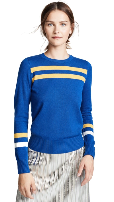 Rebecca Minkoff Marlowe Striped Wool & Cashmere Sweater In Royal Blue/yellow