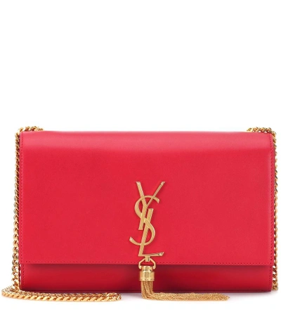 Saint Laurent Medium Kate Monogram Leather Shoulder Bag In Red