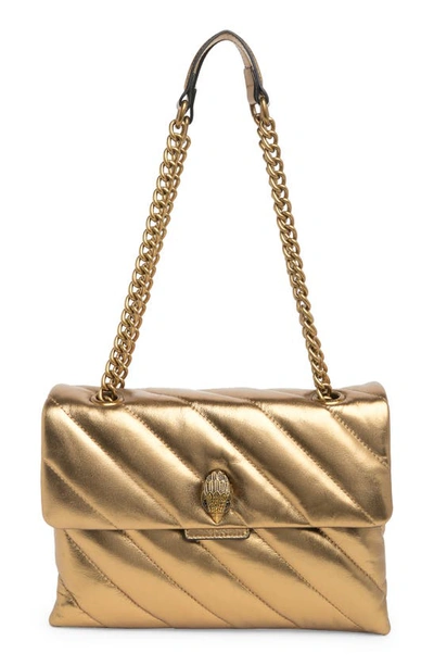 Kurt Geiger Large Soho Leather Shoulder Bag In Rust/ Copper