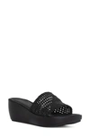 Donald Pliner Basketweave Wedge Sandal In Black