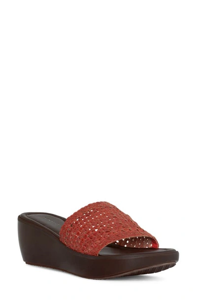 Donald Pliner Basketweave Wedge Sandal In Persimmon