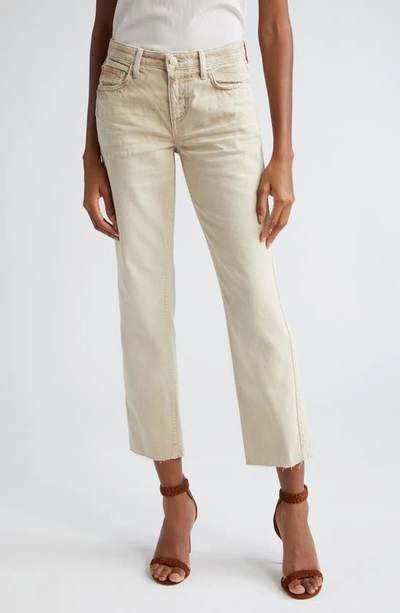 L Agence Milana Stovepipe Ankle Straight Leg Jeans In Sand Dune