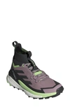 Adidas Originals Terrex Free Hiker 2.0 Hiking Shoe In Fig/ Carbon/ Green Spark