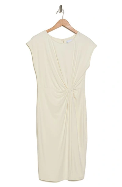 Nordstrom Rack Side Knot Modal Blend Midi Dress In Ivory Vanilla