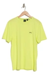 Hugo Boss Curved Cotton T-shirt In Light Green
