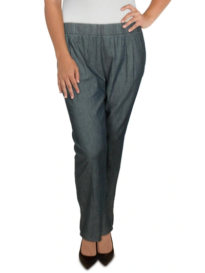 Eileen Fisher Plus Womens Cotton Tapered Ankle Pants In Multi