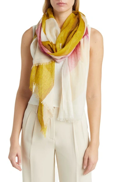 Nordstrom Print Modal & Silk Scarf In Pink Magnolia Bloom