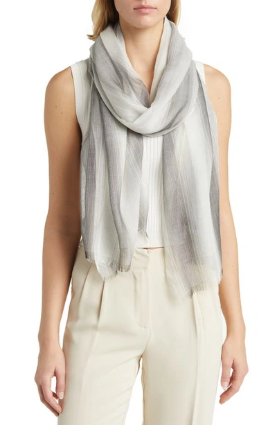 Nordstrom Yarn Dyed Stripe Wrap In Grey Hazy Stripe