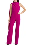 Black Halo Enola Side Drape Sleeveless Jumpsuit In Berry Plum