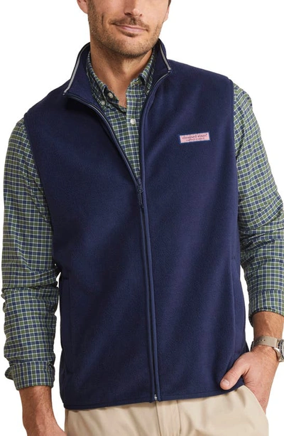 Vineyard Vines Harbor Fleece Waistcoat In Nautical Navy