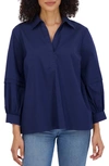 Foxcroft Frankie Poplin Shirt In Navy