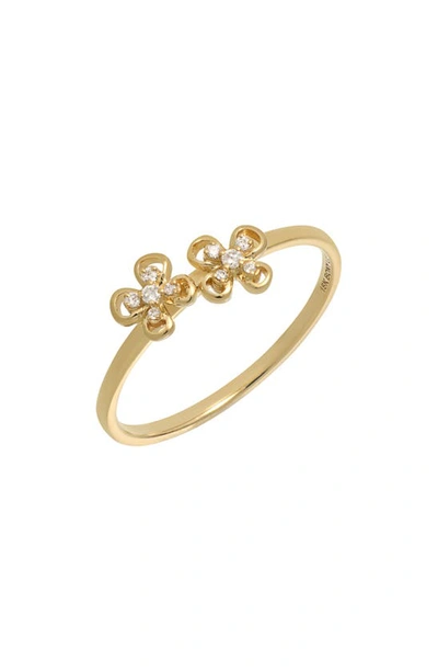 Bony Levy Double Flower Diamond Ring In 18k Yellow Gold
