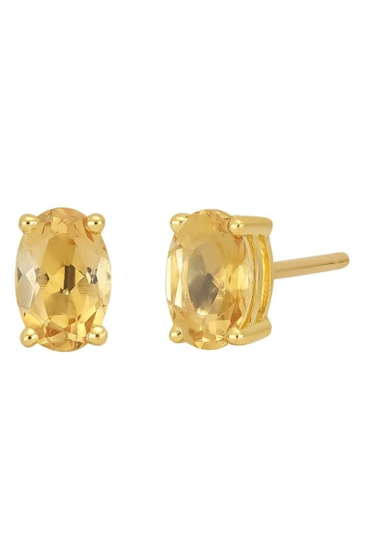 Bony Levy Stone Oval Stud Earrings In 18k Yellow Gold