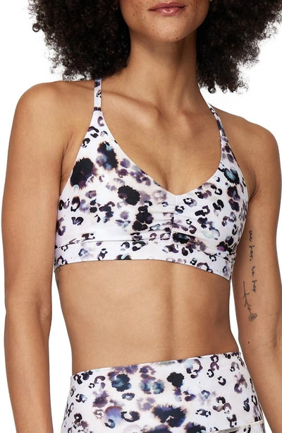 Spiritual Gangster Studio Jersey Sports Bra In City Leopard Print