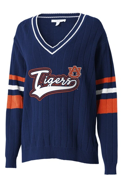 Wear By Erin Andrews University V-neck Cotton Sweater In Auburn University