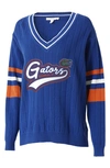 Wear By Erin Andrews University V-neck Cotton Sweater In U. Of Florida