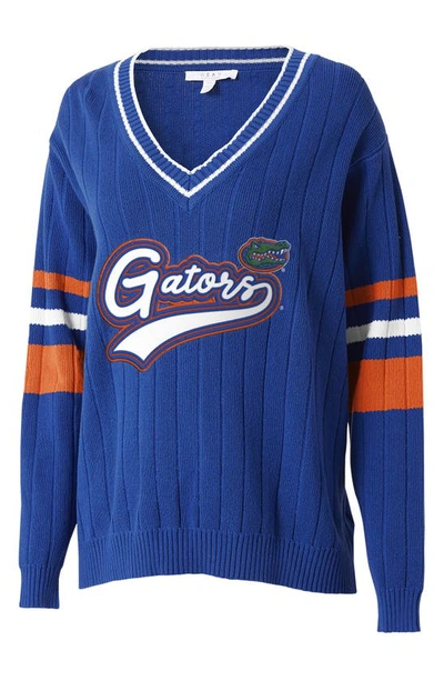 Wear By Erin Andrews University V-neck Cotton Sweater In U. Of Florida