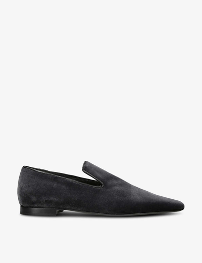Totême The Venetian Suede Loafers In Grey/dark
