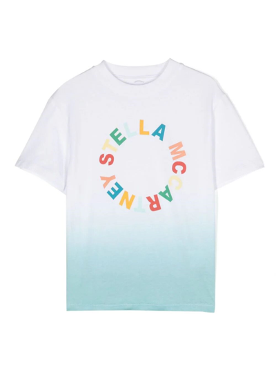 Stella Mccartney Kids' Ombré Cotton T-shirt In White