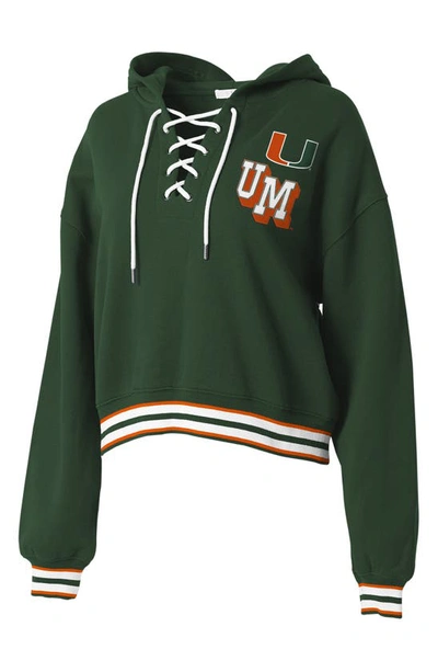 Wear By Erin Andrews University Lace-up Pullover Hoodie In University Of Miami