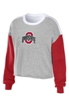 Wear By Erin Andrews University Colorblock Long Sleeve T-shirt In Ohio State University