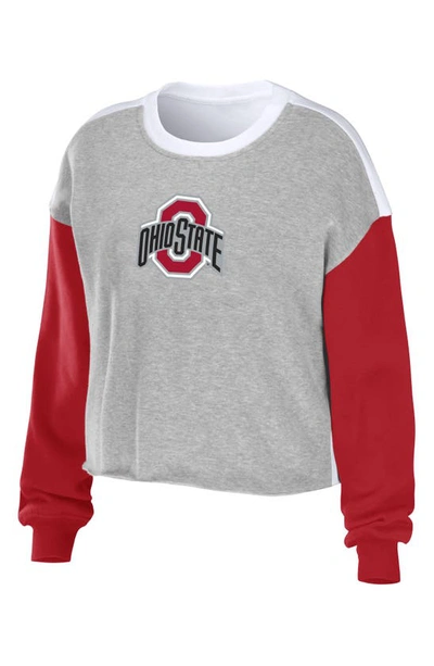 Wear By Erin Andrews University Colorblock Long Sleeve T-shirt In Ohio State University