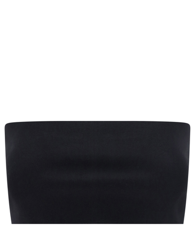 Fabiana Filippi Fine-ribbed Bandeau Crop Top In Black