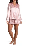 In Bloom By Jonquil Satin Short Pajamas In Pink