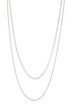 Nordstrom Layered Necklace In Clear- Silver