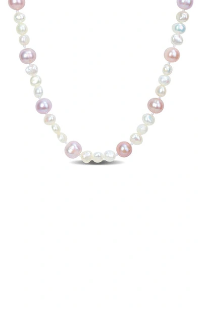 Delmar 7.5–8mm Multicolor Cultured Freshwater Pearl Necklace In White