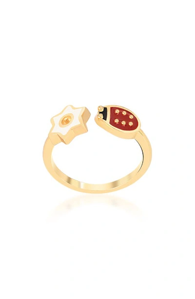 Gabi Rielle Lady Scarlet Ladybug Ring In Gold