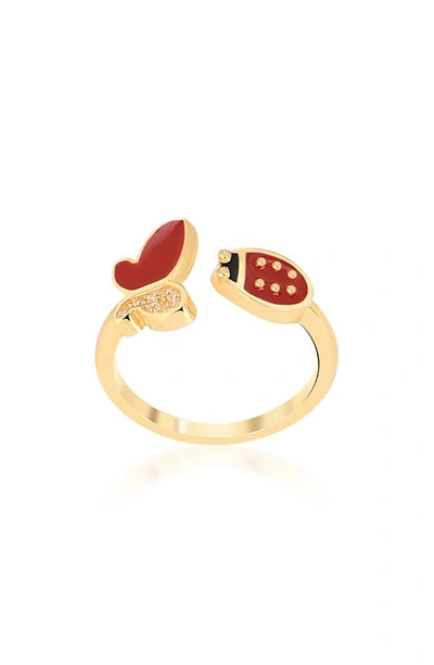 Gabi Rielle Lady Rouge Cz Bypass Ring In Gold