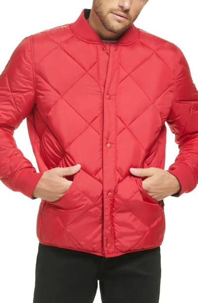 Calvin Klein Reversible Quilted Jacket In Deep Red