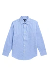 Tommy Hilfiger Kids' Cross Gingham Button-up Shirt In Med Blue