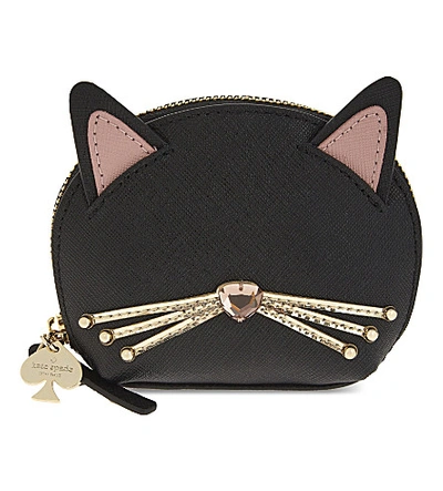 Kate Spade Novelty Cat Leather Coin Purse In Black | ModeSens