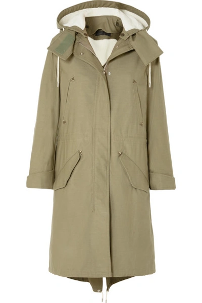 Rag & Bone Penelope Oversized Cotton-canvas Parka In Light Green