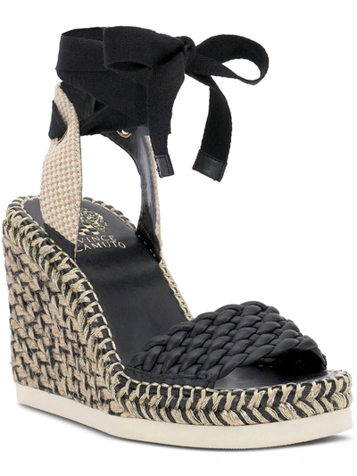 Vince Camuto Bryleigh Womens Platform Open Toe Wedge Sandals In Black
